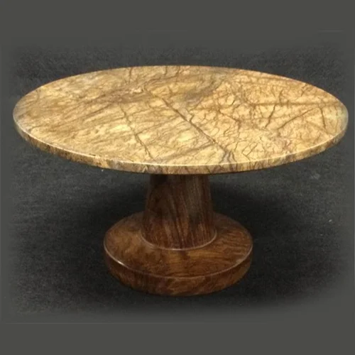 Marble Wood Cake Stand