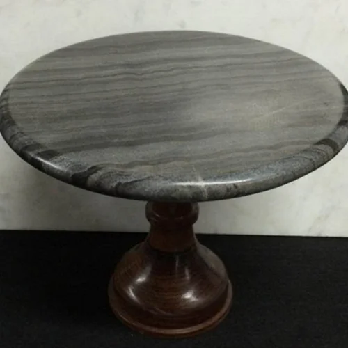 Marble Wood Cake Stand